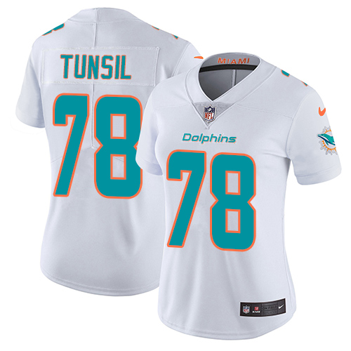Nike Miami Dolphins #78 Laremy Tunsil White Women Stitched NFL Vapor Untouchable Limited Jersey->women nfl jersey->Women Jersey